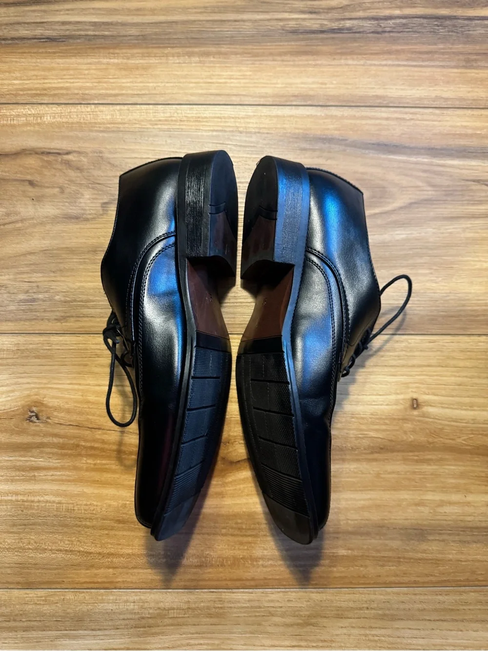 jf j.ferrar Black Faux Leather Lace-Up Derby Dress Shoes